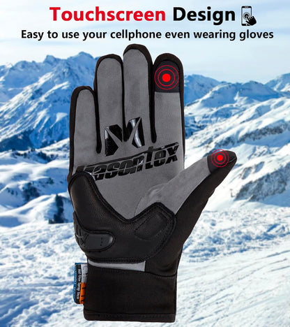 Ultimate Winter Motorcycle Gloves - Waterproof Riding Gear with Touchscreen Capability for Men and Women - Perfect for Cold Weather ATV, UTV, and Snowmobile Adventures