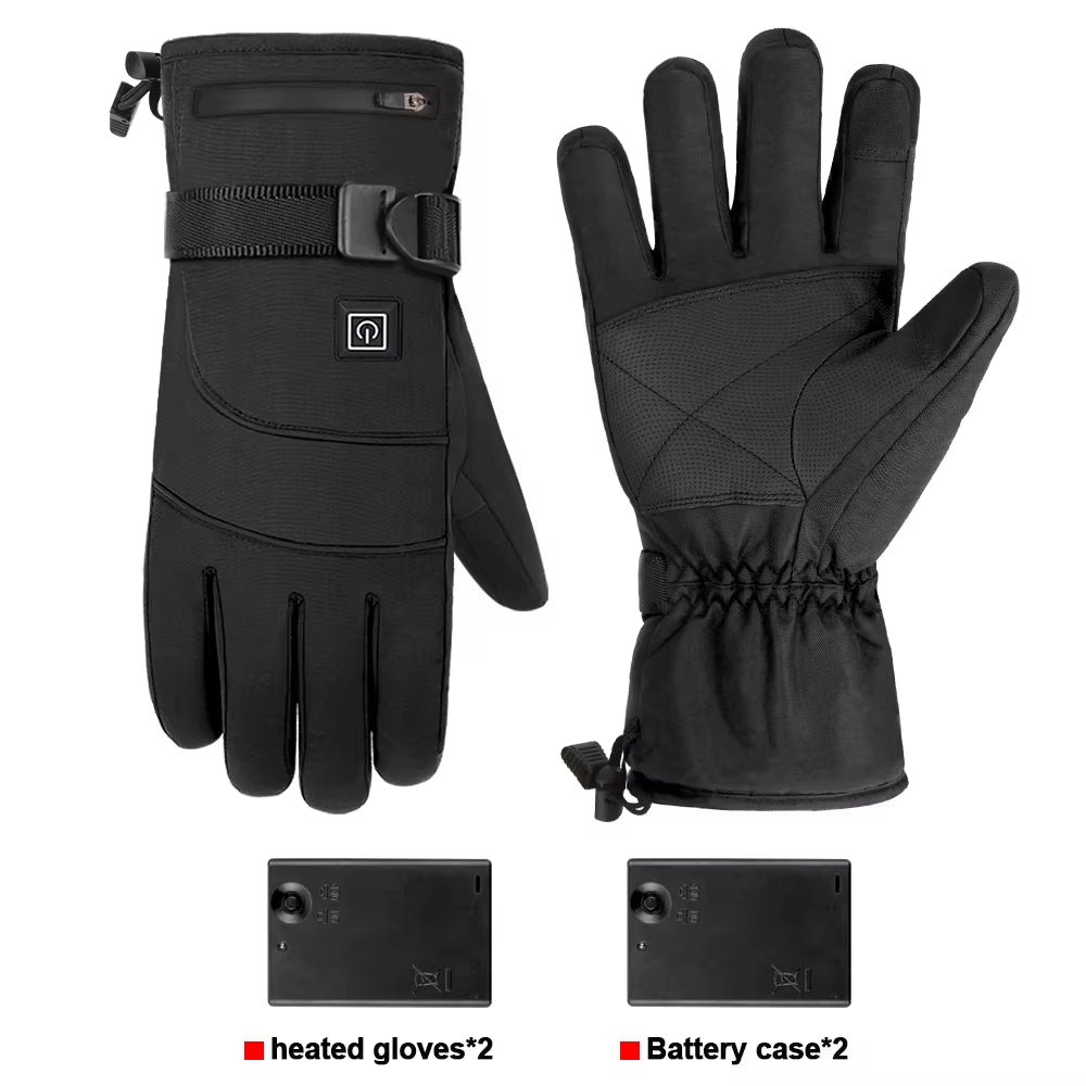 Motorcycle Heated Gloves Winter Warm Heated Gloves Skiing Snowboarding Waterproof Touch Screen Motorcyclist Heated Gloves