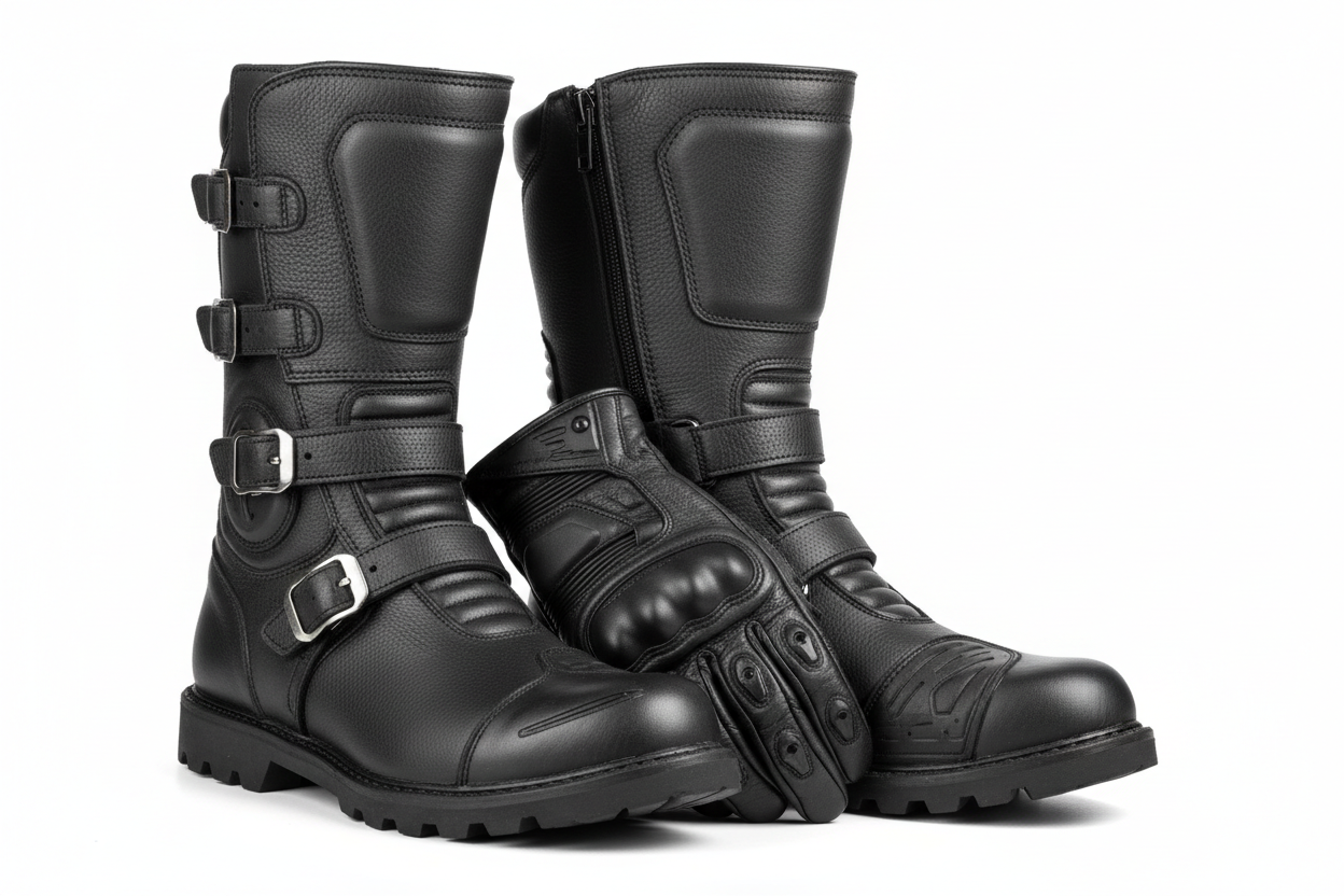 motorcycle boots and gloves